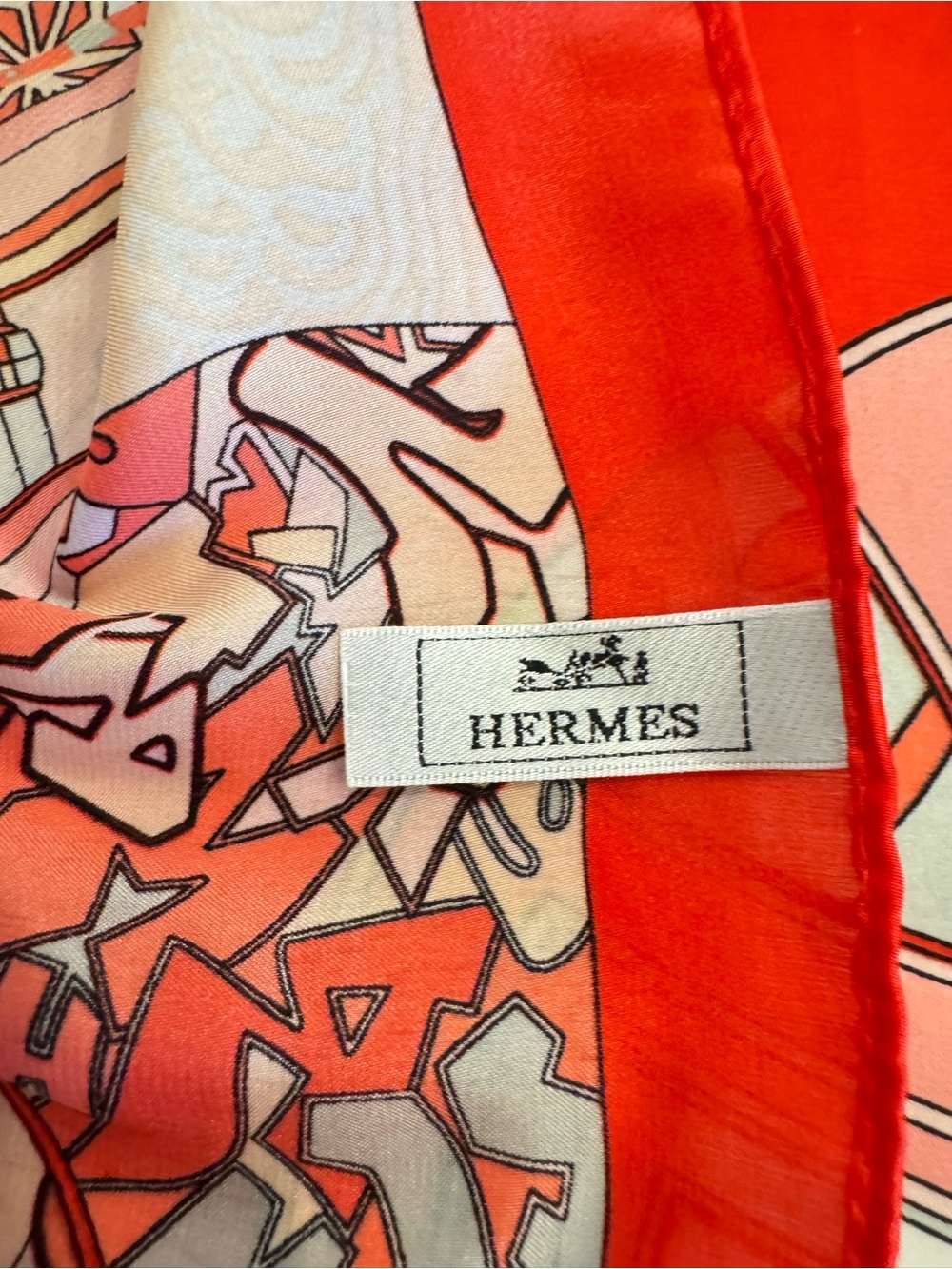 HERMES WASHINGTON CARRIAGE Cashmere Rouge Grenadine Pink Rose Designer Scarf - Picture 7 of 16